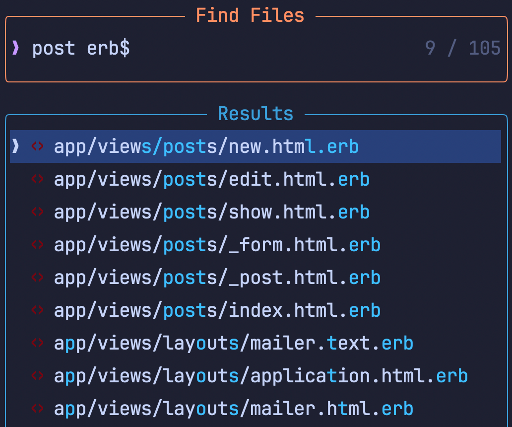 Paths ending in "erb"
