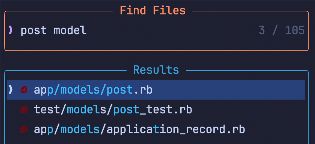 Just the paths that contain "model"